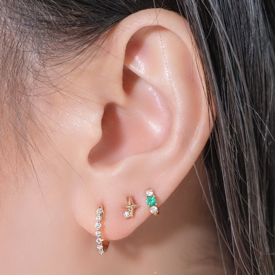 One-row diamond hoops